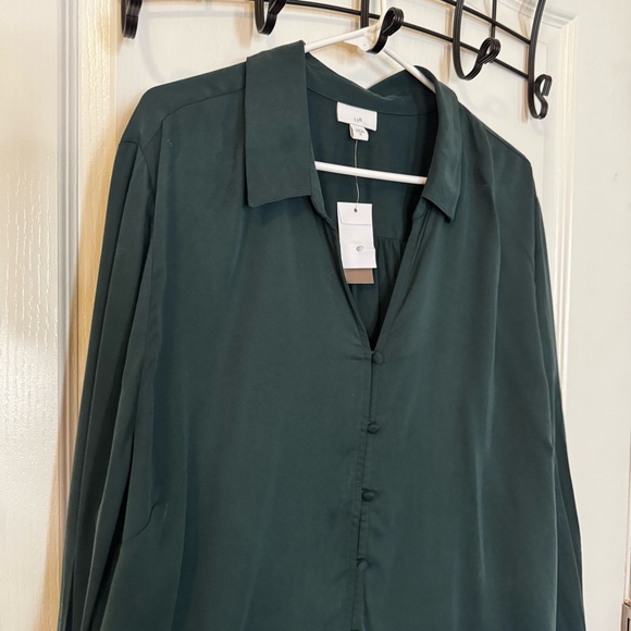 J. Jill Women’s Evergreen Long Sleeve Button Front Tunic Top NWT Size 3XL - Picture 4 of 10